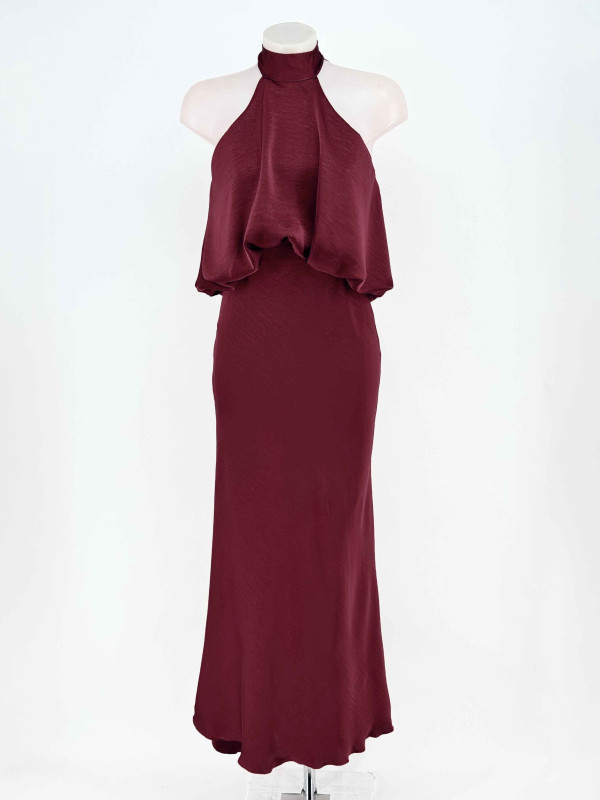 VESTIDO HALTER BURDEOS