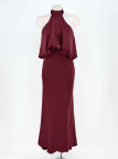 VESTIDO HALTER BURDEOS